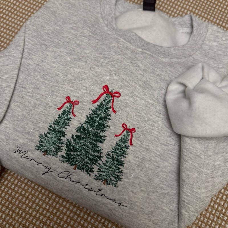 Christmas Trees Merry Christmas embroidered Sweatshirt - Christmas Embroidered Unisex Sweatshirt , Christmas Gift sweatshirt, Christmas trees sweater