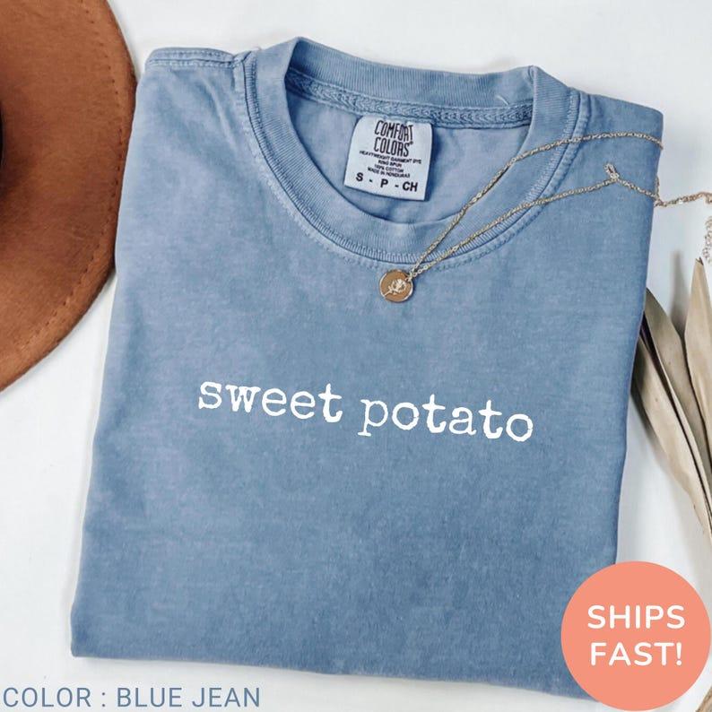 Comfort Colors Matching Thanksgiving T-shirt, Funny Couple Tshirt, Sweet Potato, Kind Of Rude Potato, Fall Season Husband Wife Gift, Humor Tee
