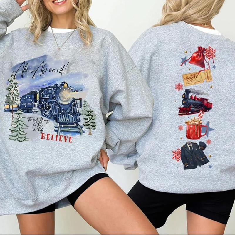 Chistmas Train Sweatshirt, Holiday Magic Shirt, Santa Polar Express Sweatshirt, Festive Winter Graphic Tee, Believe Shirt, Full