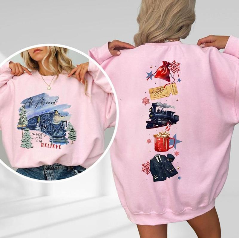 Chistmas Train Sweatshirt, Holiday Magic Shirt, Santa Polar Express Sweatshirt, Festive Winter Graphic Tee, Believe Shirt, Full