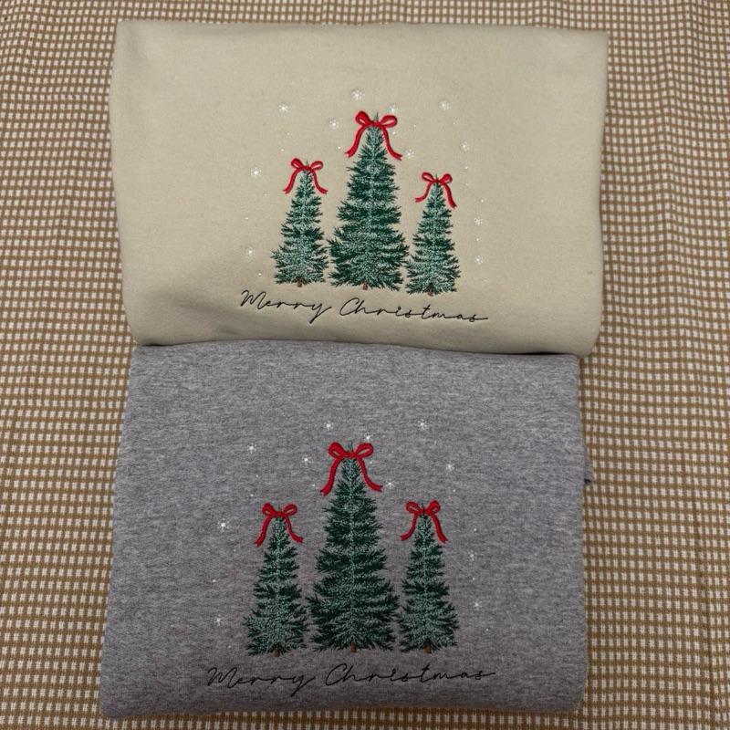Christmas Trees Merry Christmas embroidered Sweatshirt - Christmas Embroidered Unisex Sweatshirt , Christmas Gift sweatshirt, Christmas trees sweater