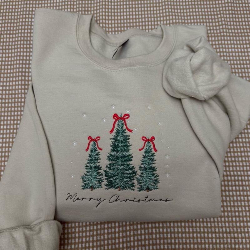 Christmas Trees Merry Christmas embroidered Sweatshirt - Christmas Embroidered Unisex Sweatshirt , Christmas Gift sweatshirt, Christmas trees sweater