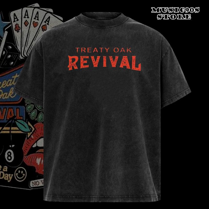 ReTro Treaty Oak Revival Western T-Shirt, Retro Bar Cowboy Graphic Tee, Treaty Oak Revival  tshirt , Rock Band Shirt, Retro Music Tee, Rock Music Lover Shirt, Vintage Band Shirts Casual Comfort Cotton Fabric Fit Top , Top Men's and Women's Clothing