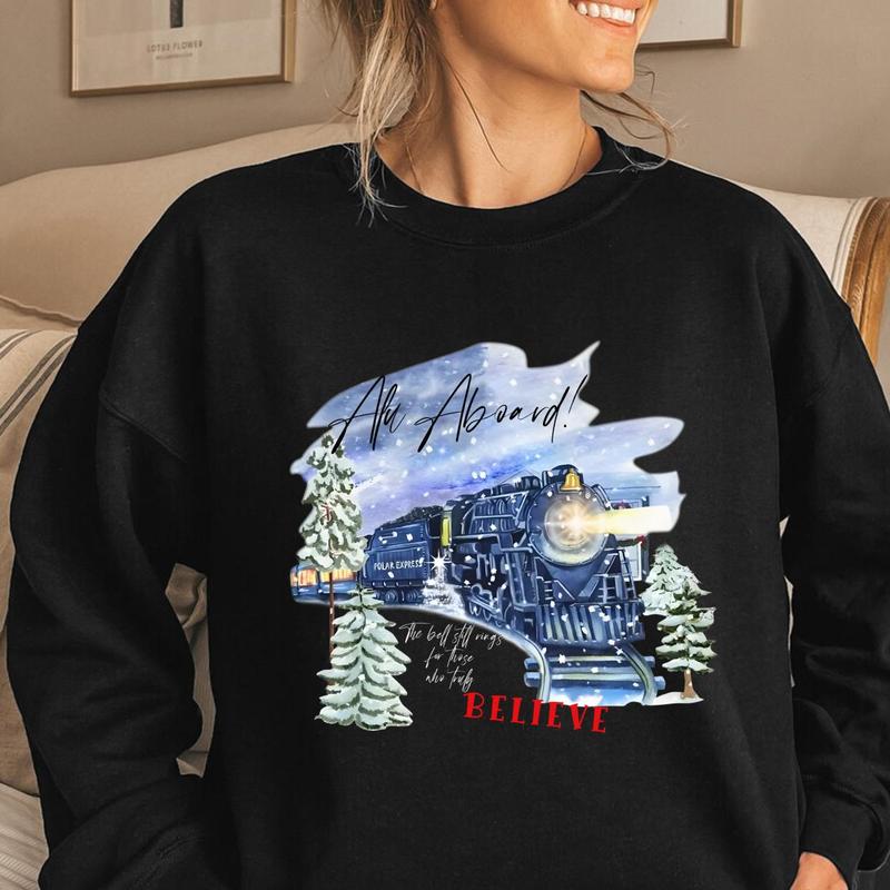 Polar Express Sweatshirt Shirt Hoodies, Polar Express Believe Movie Shirt, Retro 90s Christmas Movies Tee, Christmas Sweatshirt, Christmas