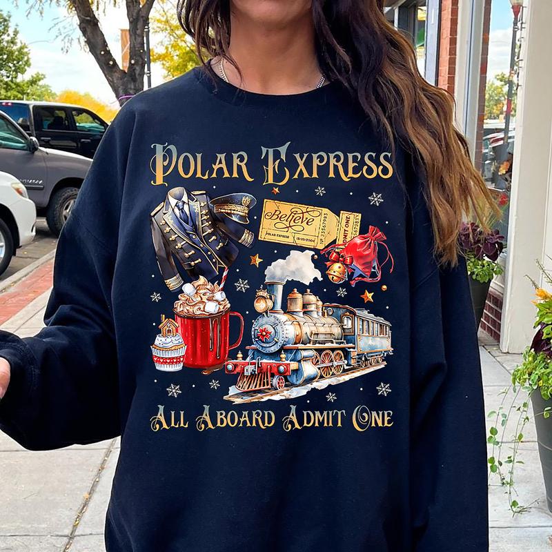 Hot Chocolate Train Christmas Unisex Sweatshirt Tshirt Hoodie
