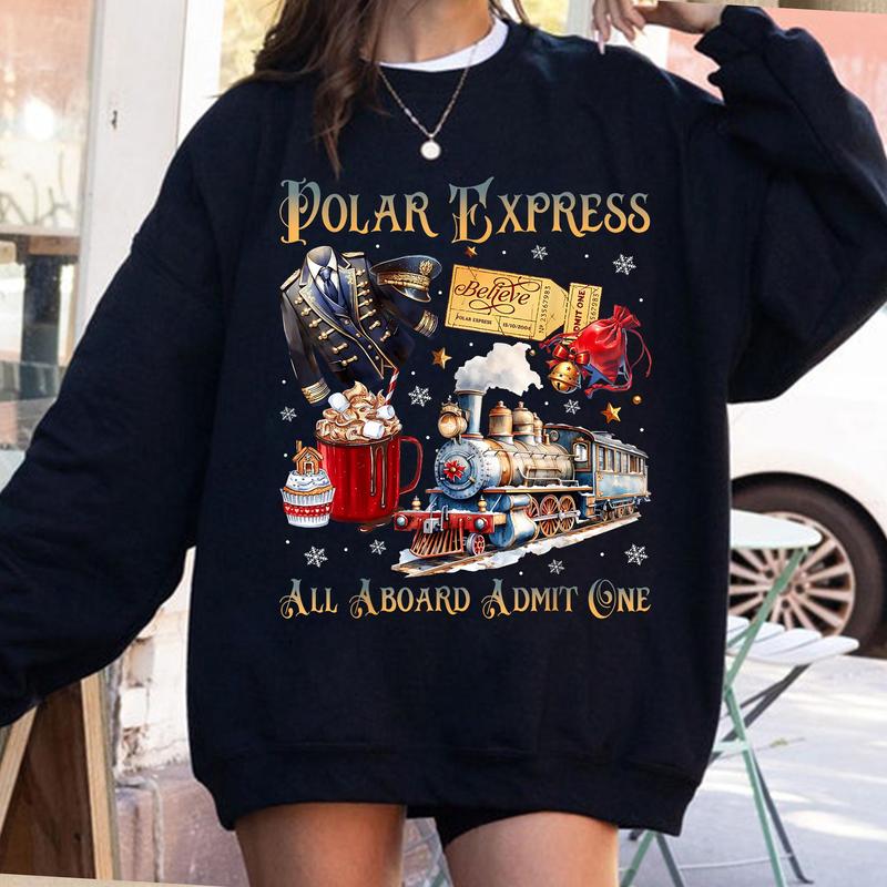 Hot Chocolate Train Christmas Unisex Sweatshirt Tshirt Hoodie