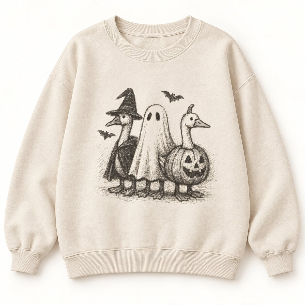 Halloween Goose Graphic T-Shirt/Sweatshirt/Hoodie – Cute Ghost Pumpkin Witch Spooky Season Tee