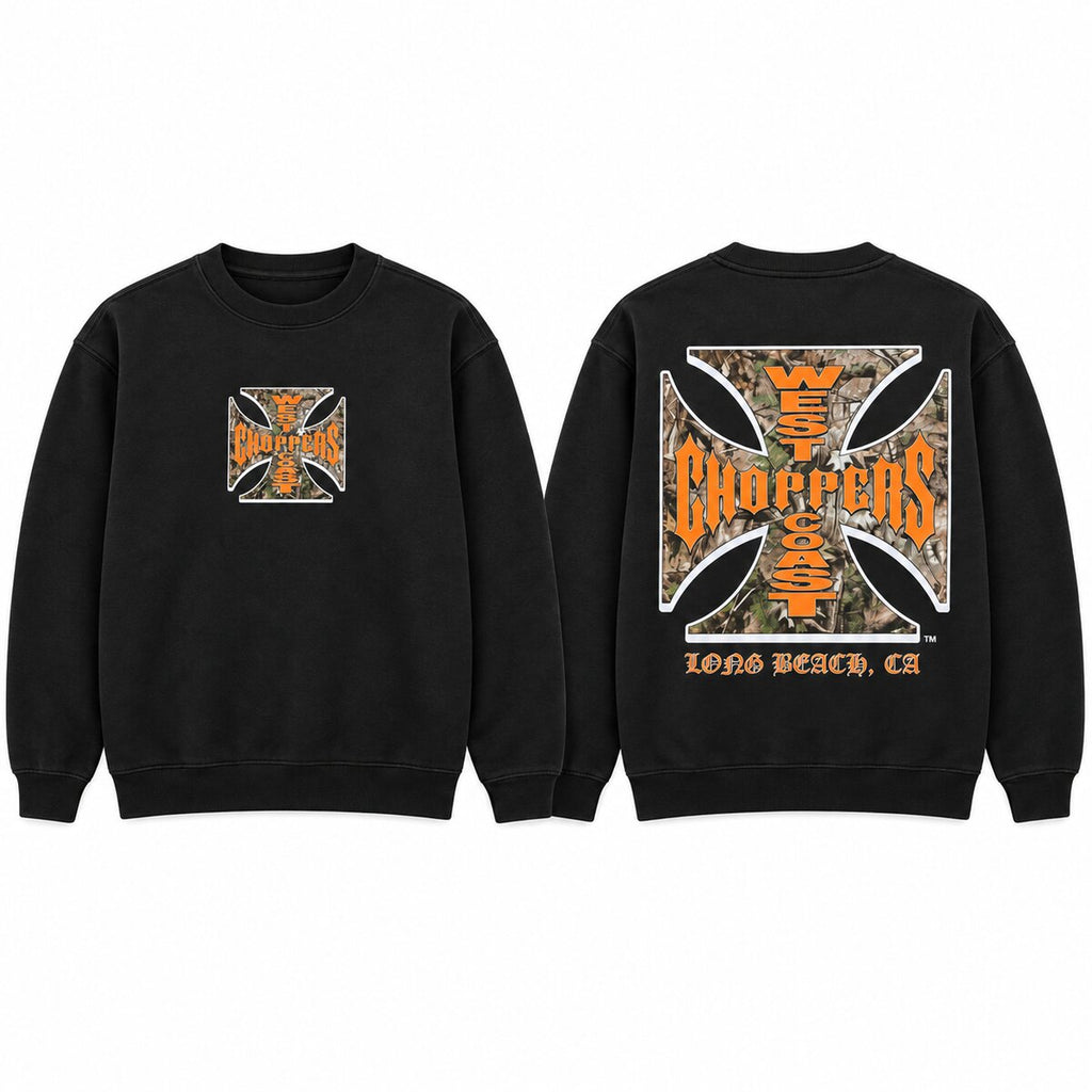West Coast Choppers Camo Graphic T-Shirt/Sweatshirt/Hoodie – Vintage Washed Boxy Biker Tee