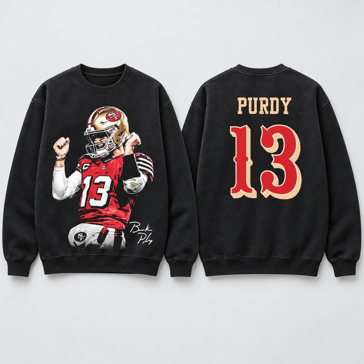 Brock Purdy #13 Vintage Washed T-Shirt/Sweatshirt/Hoodie – San Francisco Football Game Day Graphic Tee