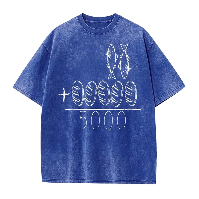 Five Loaves Two Fish Christian T-Shirt/Sweatshirt/Hoodie – Jesus Feeds the 5000 Vintage Faith Tee