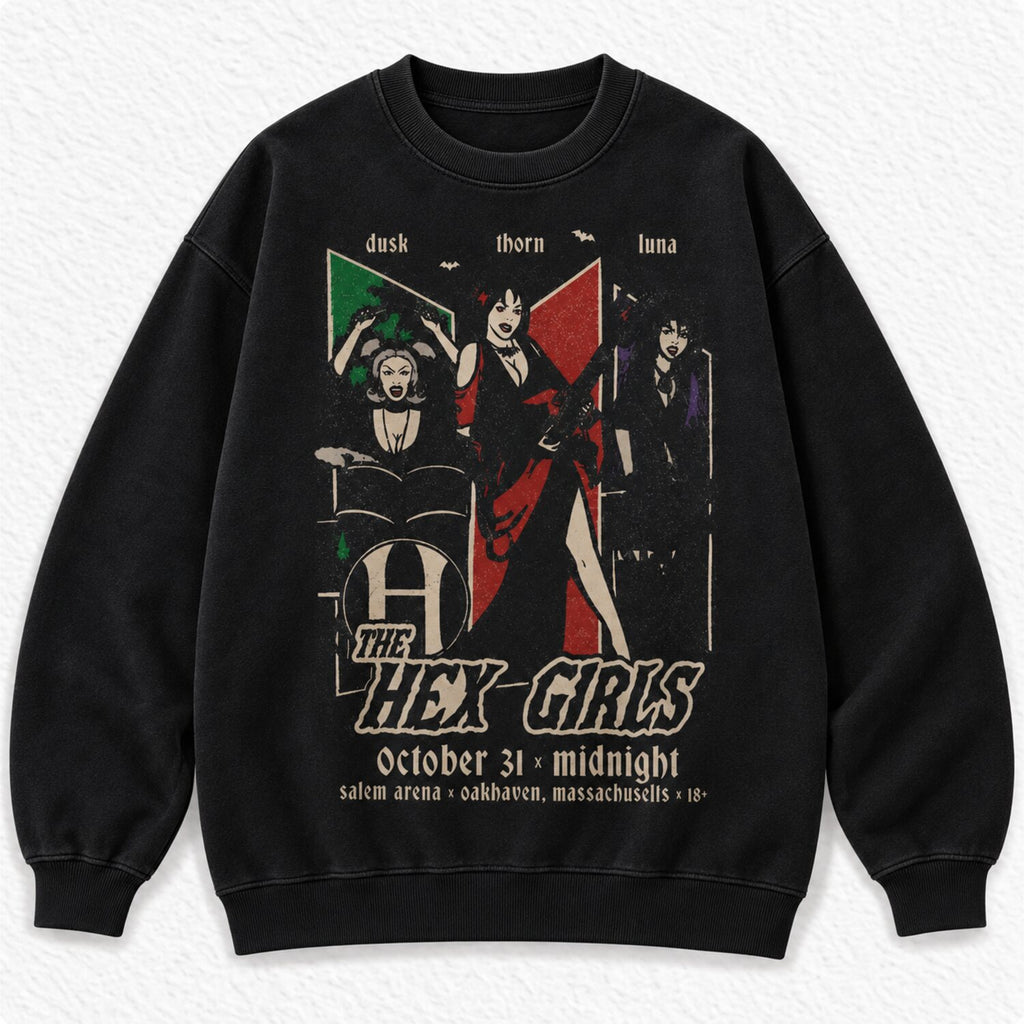The Hex Girls Vintage Graphic T-Shirt/Sweatshirt/Hoodie – Gothic Rock Band Acid Wash Halloween Tee