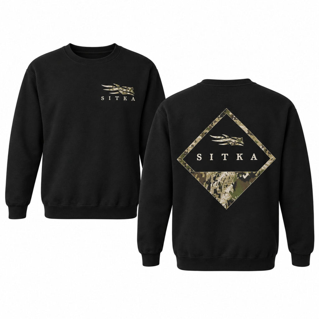 SITKA Camo Graphic Hoodie/Sweatshirt/T-Shirt – Front & Back Hunting Outdoor Pullover