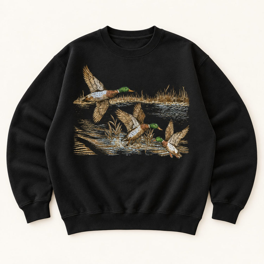 Vintage Mallard Duck Sweatshirt/Hoodie/T-shirt – Retro Wildlife Nature Graphic Crewneck