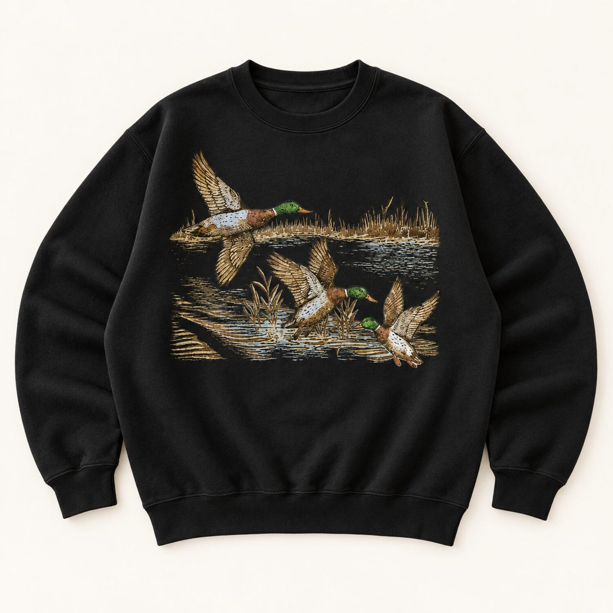 Vintage Mallard Duck Sweatshirt/Hoodie/T-shirt – Retro Wildlife Nature Graphic Crewneck