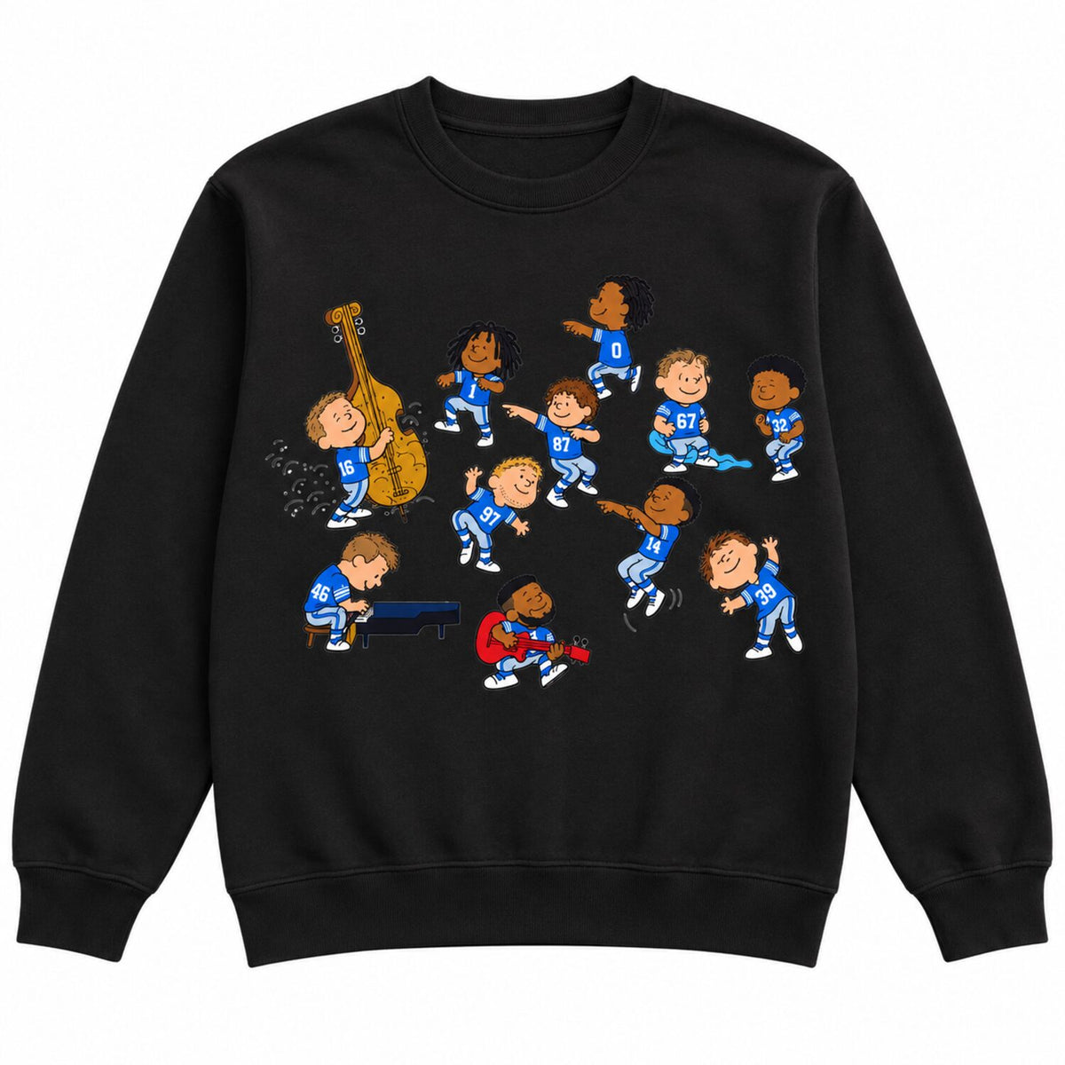 Detroit Football Dance Graphic Tee – Retro Cartoon Game Day T-Shirt/Sweatshirt/Hoodie