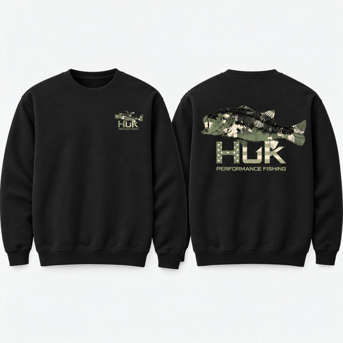 Men's Camo Bass Fishing Hoodie/Sweatshirt/T-Shirt – Outdoor Graphic Pullover Sweatshirt