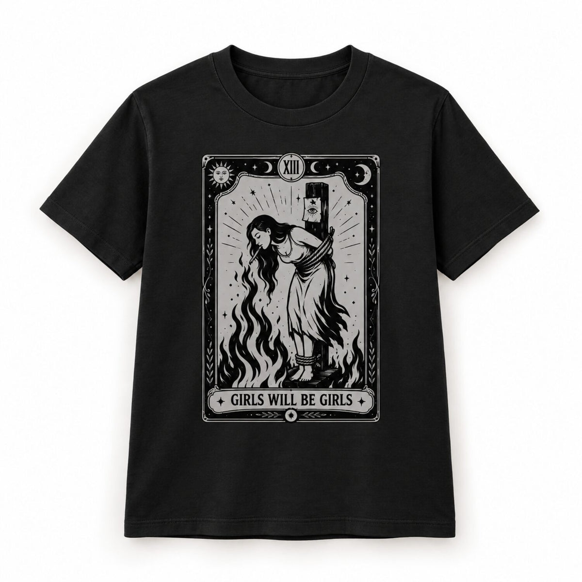 Girls Will Be Girls Sweatshirt/Hoodie/T-Shirt – Vintage Gothic Witch Tarot Graphic Crewneck