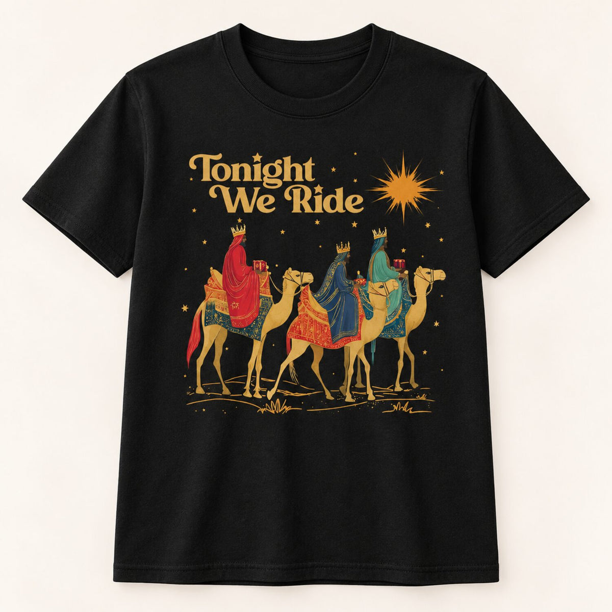 Tonight We Ride Christmas Sweatshirt/Hoodie/T-Shirt – Retro Three Wise Men Christian Crewneck