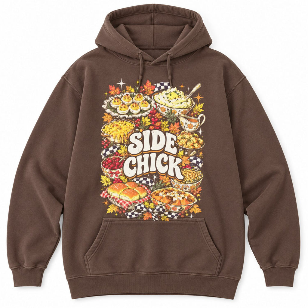 Side Chick Thanksgiving Shirt/Sweatshirt/Hoodie – Funny Friendsgiving Oversized Vintage Graphic Tee