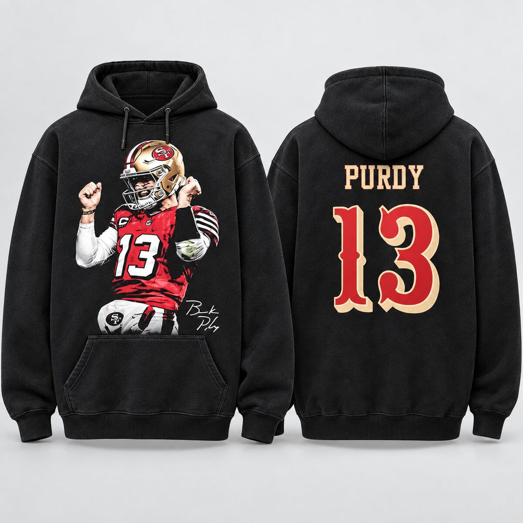 Brock Purdy #13 Vintage Washed T-Shirt/Sweatshirt/Hoodie – San Francisco Football Game Day Graphic Tee