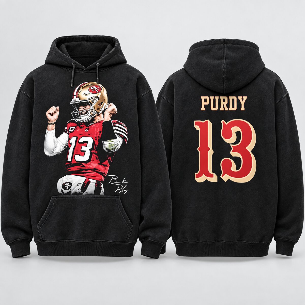 Brock Purdy #13 Vintage Washed T-Shirt/Sweatshirt/Hoodie – San Francisco Football Game Day Graphic Tee