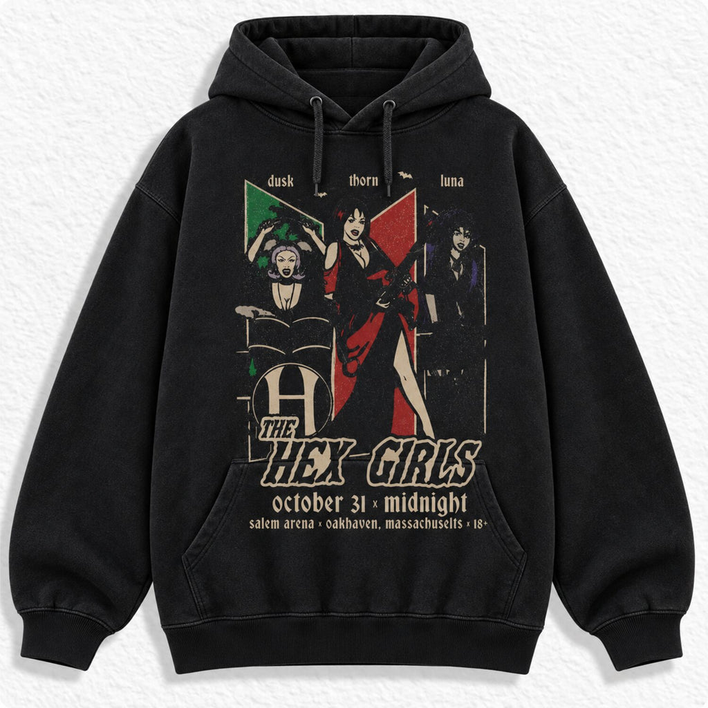 The Hex Girls Vintage Graphic T-Shirt/Sweatshirt/Hoodie – Gothic Rock Band Acid Wash Halloween Tee