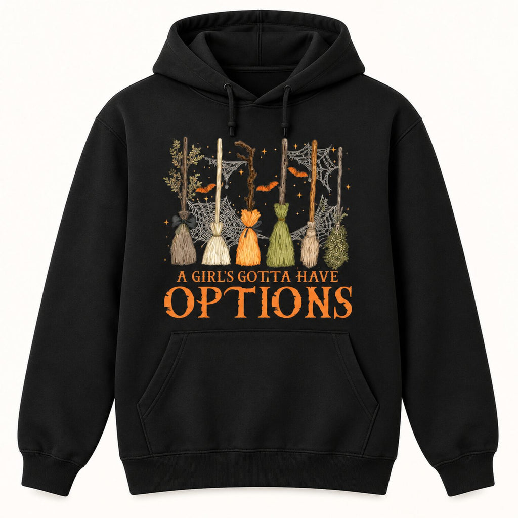A Girl's Gotta Have Options Sweatshirt/Sweatshirt/Hoodie – Vintage Witchy Halloween Crewneck