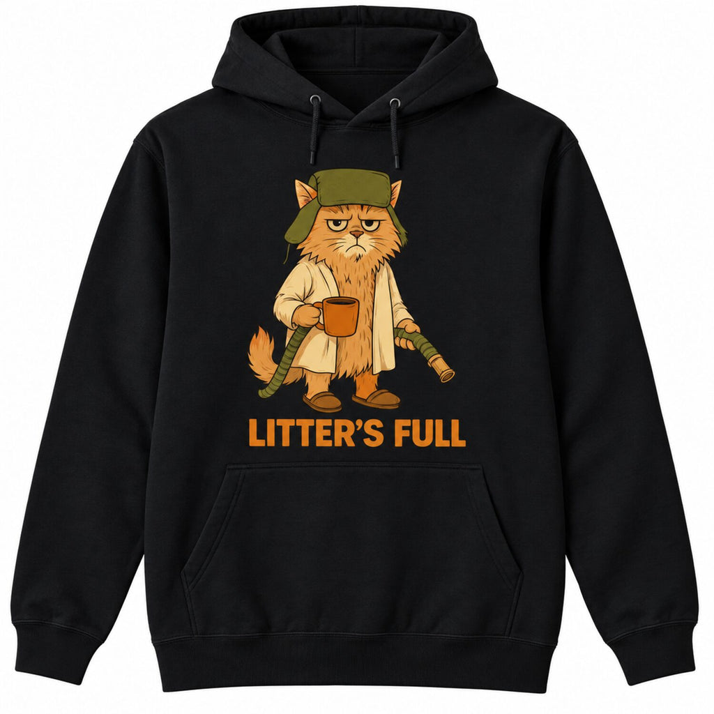 Litter’s Full Funny Cat Christmas T-Shirt/Sweatshirt/Hoodie – Retro Grumpy Cat Holiday Graphic Tee