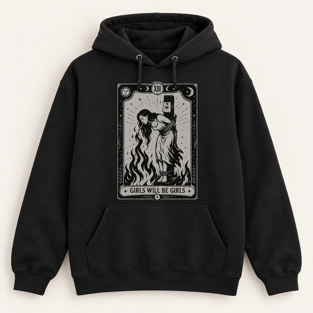 Girls Will Be Girls Sweatshirt/Hoodie/T-Shirt – Vintage Gothic Witch Tarot Graphic Crewneck