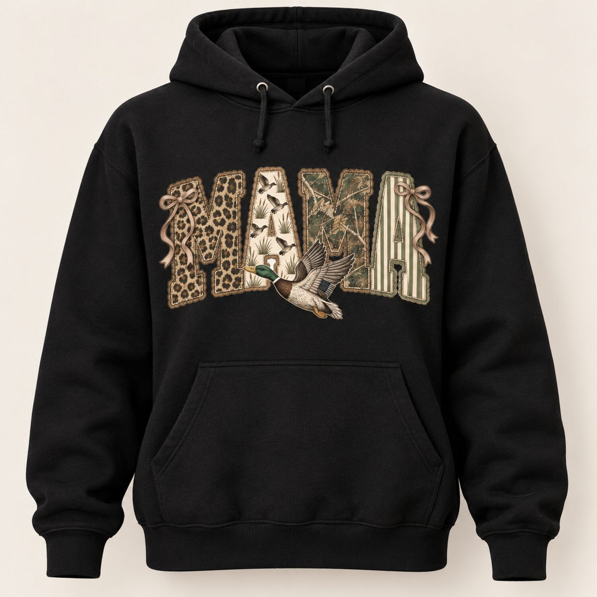 Duck Hunting Mama Sweatshirt/Hoodie/T-Shirt – Vintage Camo Bow Graphic Crewneck for Women