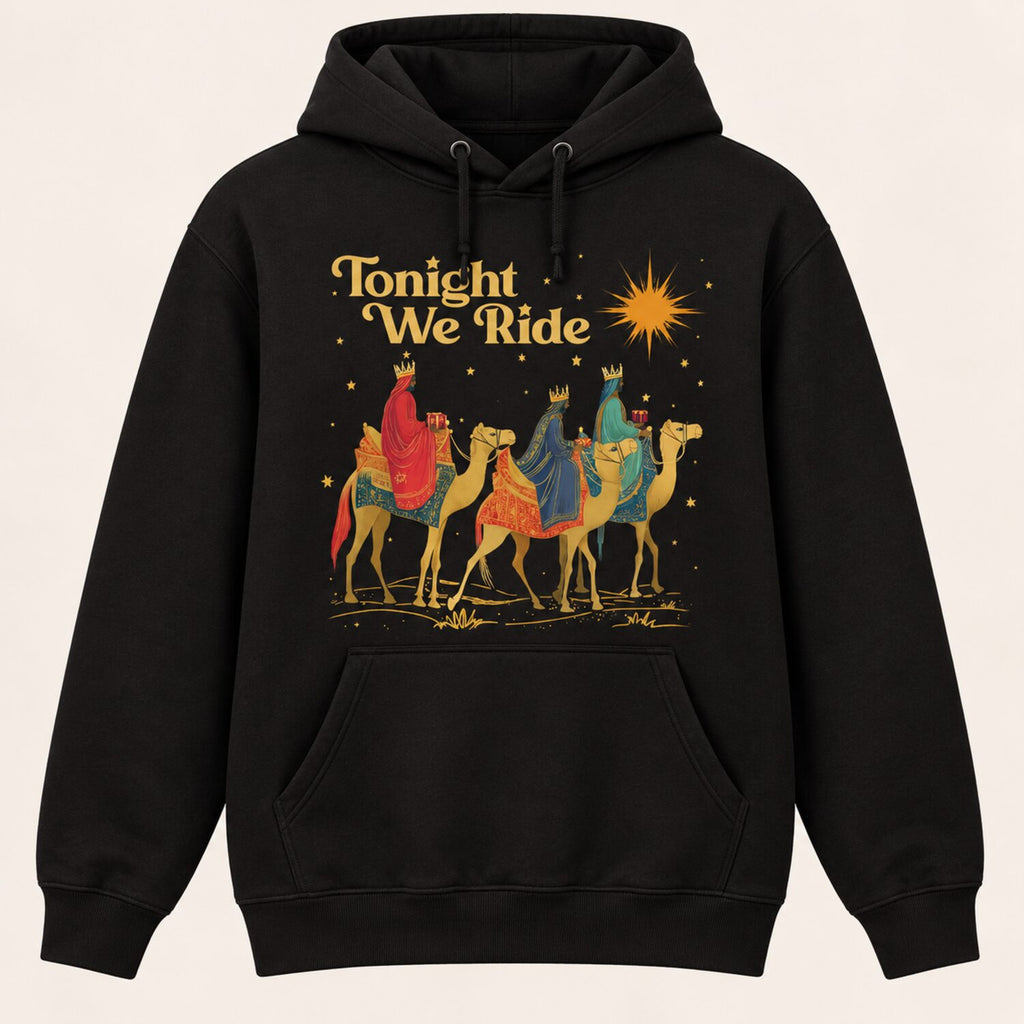 Tonight We Ride Christmas Sweatshirt/Hoodie/T-Shirt – Retro Three Wise Men Christian Crewneck