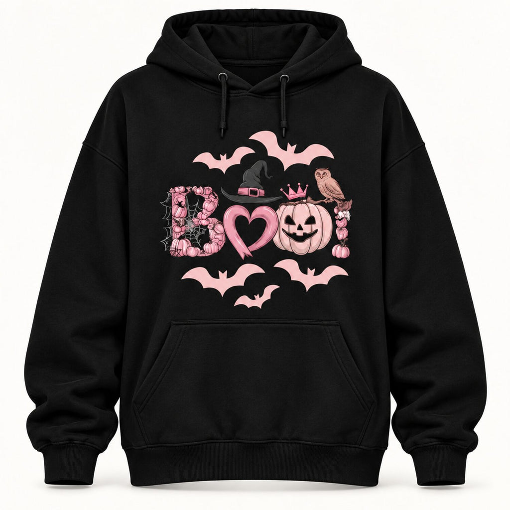 Pink Boo Halloween Shirt/Sweatshirt/Hoodie – Cute Pumpkin Bat Coquette Graphic Tee