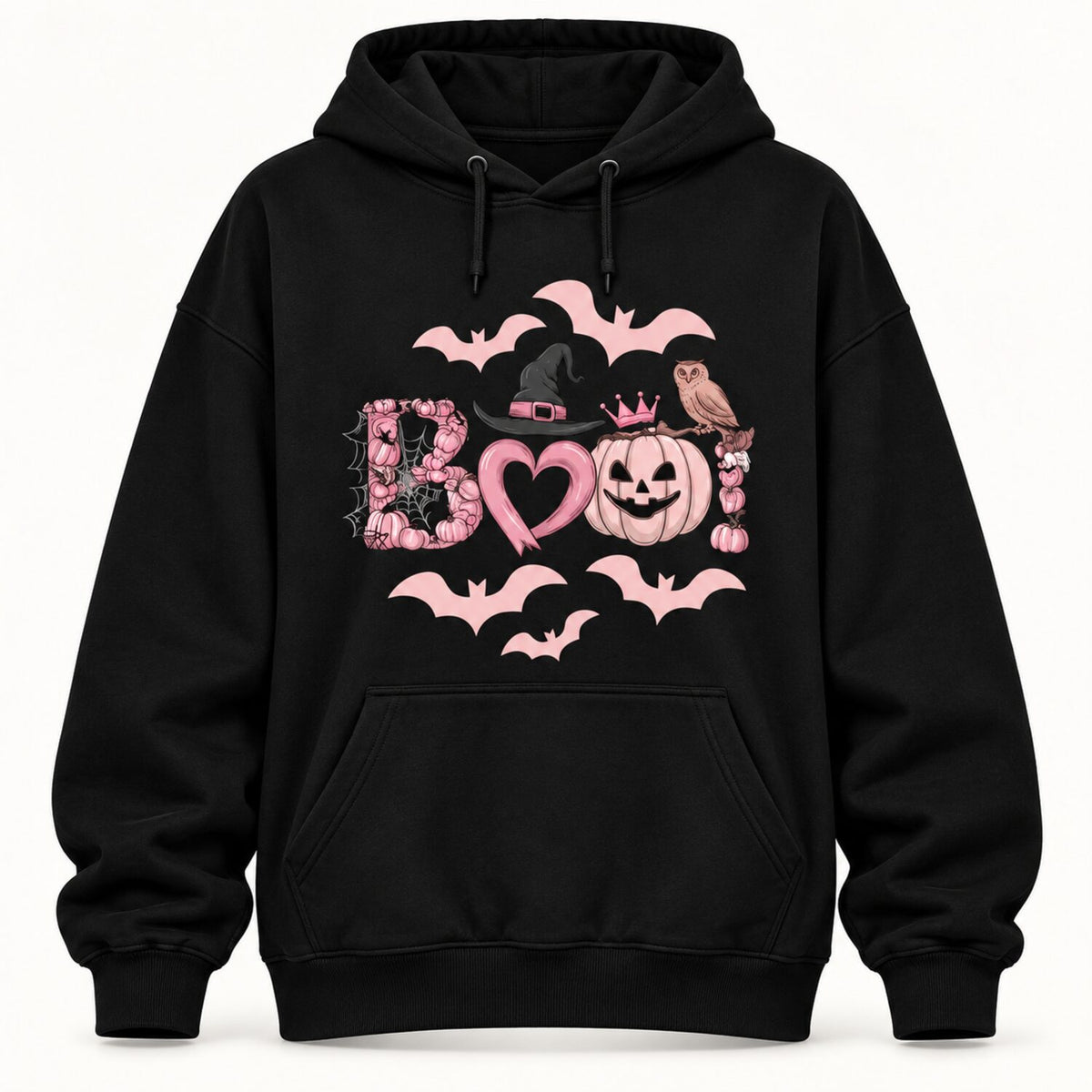 Pink Boo Halloween Shirt/Sweatshirt/Hoodie – Cute Pumpkin Bat Coquette Graphic Tee