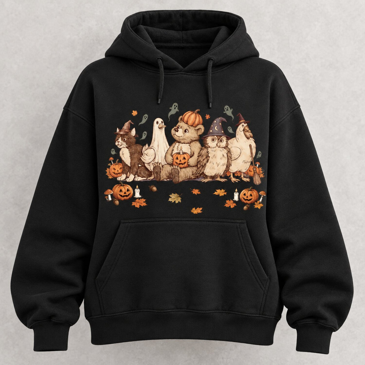 Cute Woodland Animals Halloween Shirt/Sweatshirt/Hoodie – Vintage Pumpkin & Ghost Fall Graphic Tee