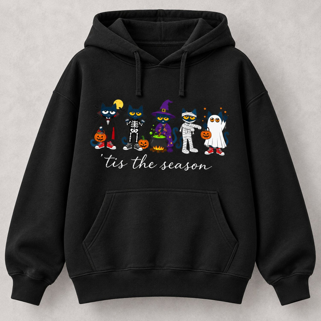 ’Tis the Season Halloween Cat Shirt/Sweatshirt/Hoodie – Cute Costume Cats Comfort Colors Graphic Tee
