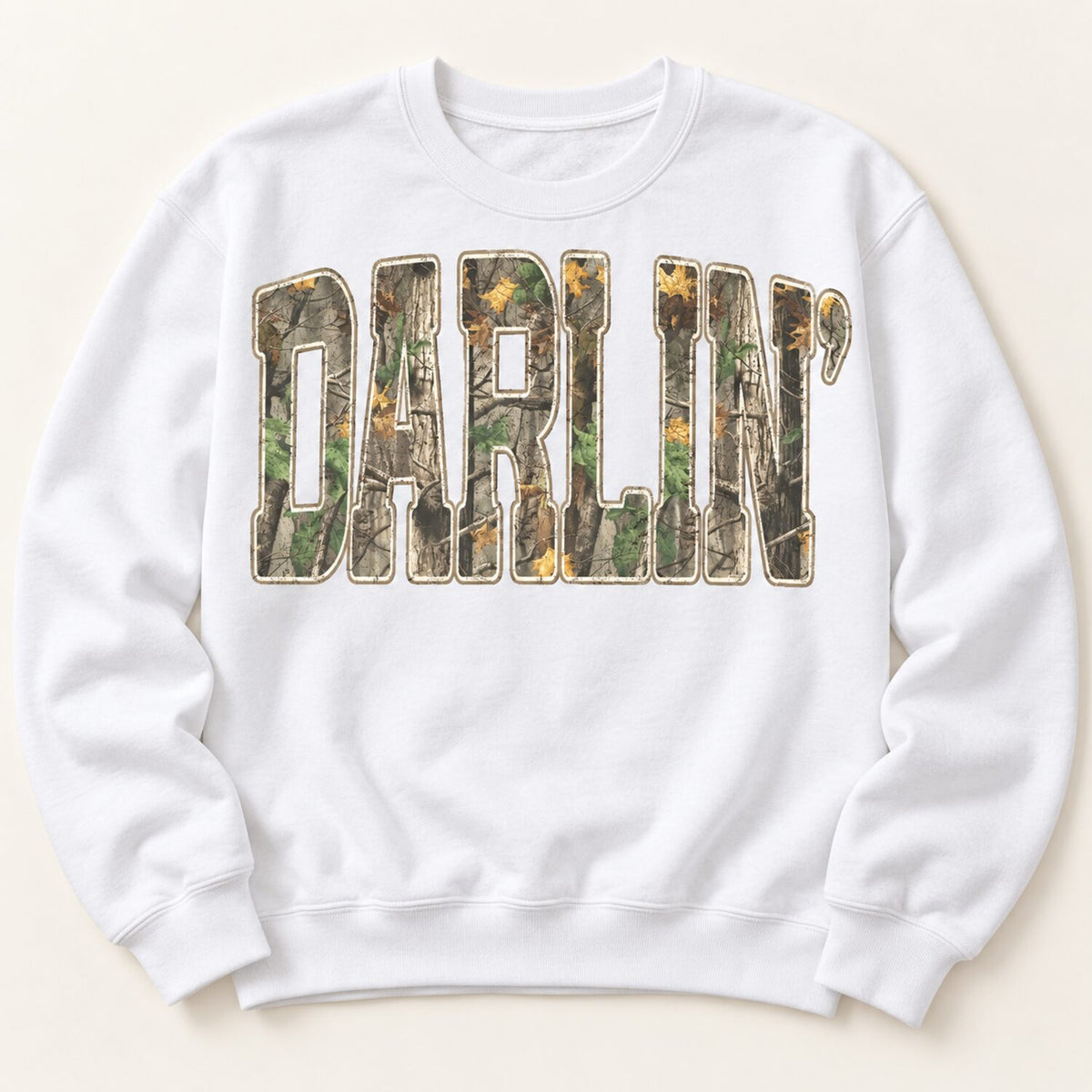 Darlin' Camo Sweatshirt/Hoodie/T-Shirt – Retro Southern Country Western Graphic Crewneck