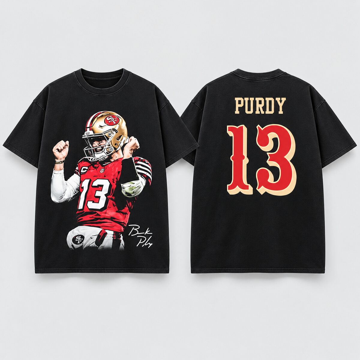 Brock Purdy #13 Vintage Washed T-Shirt/Sweatshirt/Hoodie – San Francisco Football Game Day Graphic Tee