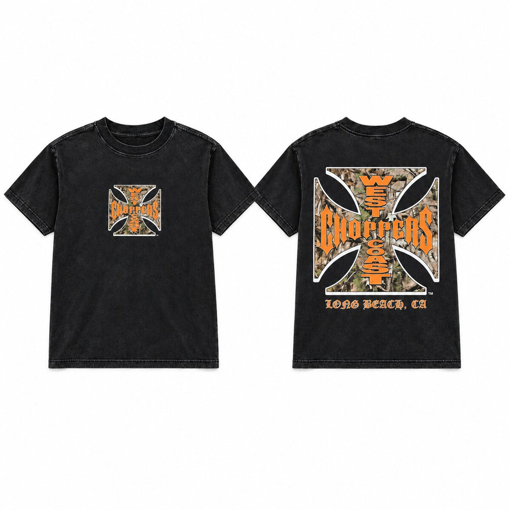 West Coast Choppers Camo Graphic T-Shirt/Sweatshirt/Hoodie – Vintage Washed Boxy Biker Tee