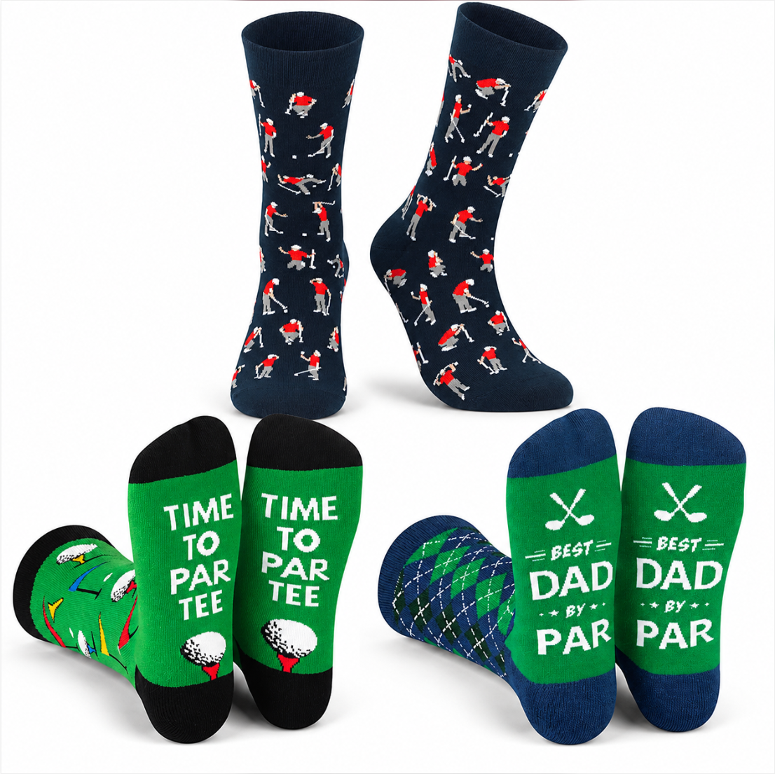 Funny Frustrated Golfer Socks – Men's Novelty Golf Socks, Golf Gifts for Dad, Husband & Golf Lovers