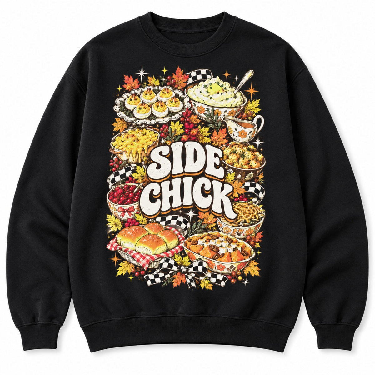 Side Chick Thanksgiving Shirt/Sweatshirt/Hoodie – Funny Friendsgiving Oversized Vintage Graphic Tee