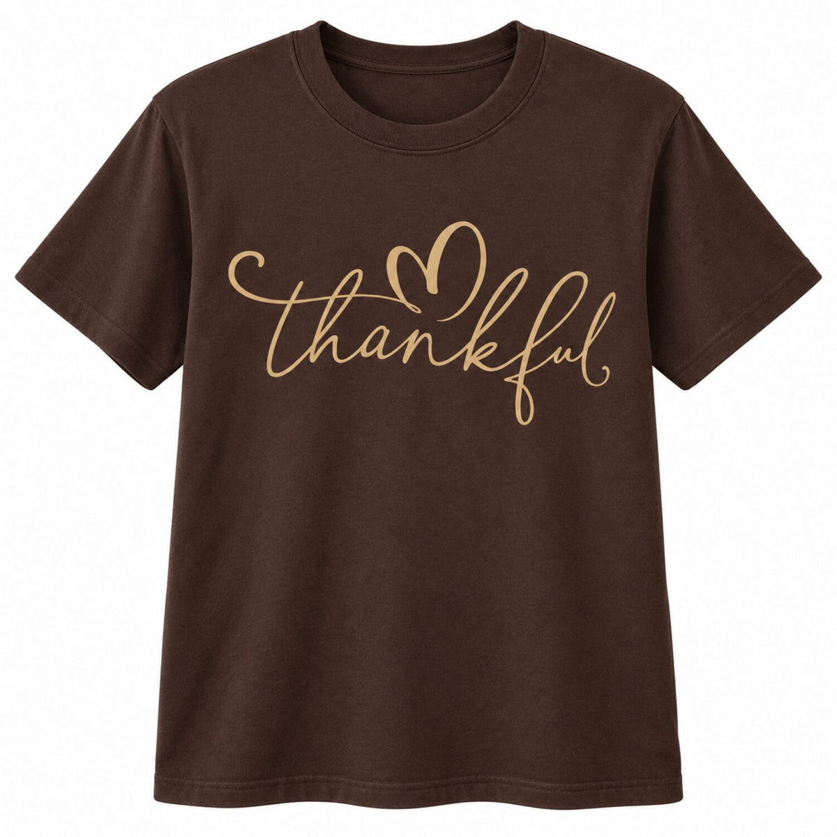 Thankful Sweatshirt/Hoodie/T-Shirt – Minimalist Script Heart Graphic Crewneck, Cozy Fall Thanksgiving Pullover