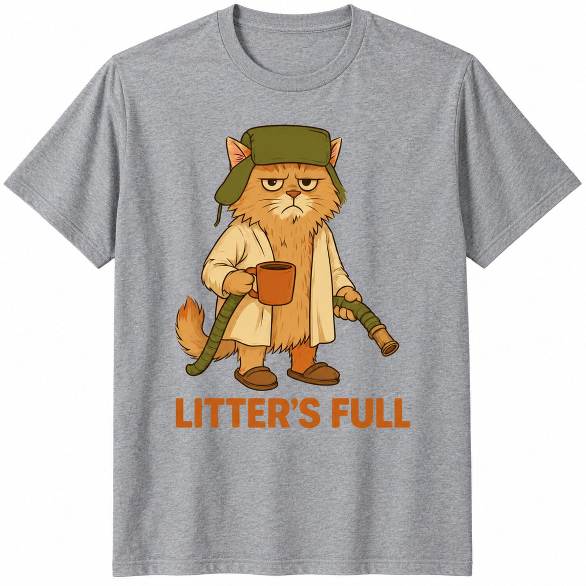 Litter’s Full Funny Cat Christmas T-Shirt/Sweatshirt/Hoodie – Retro Grumpy Cat Holiday Graphic Tee