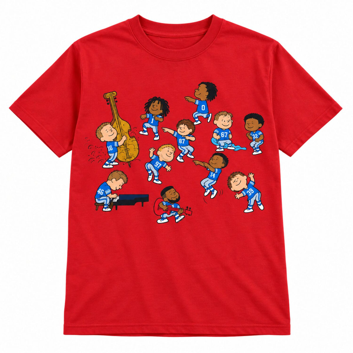 Detroit Football Dance Graphic Tee – Retro Cartoon Game Day T-Shirt/Sweatshirt/Hoodie