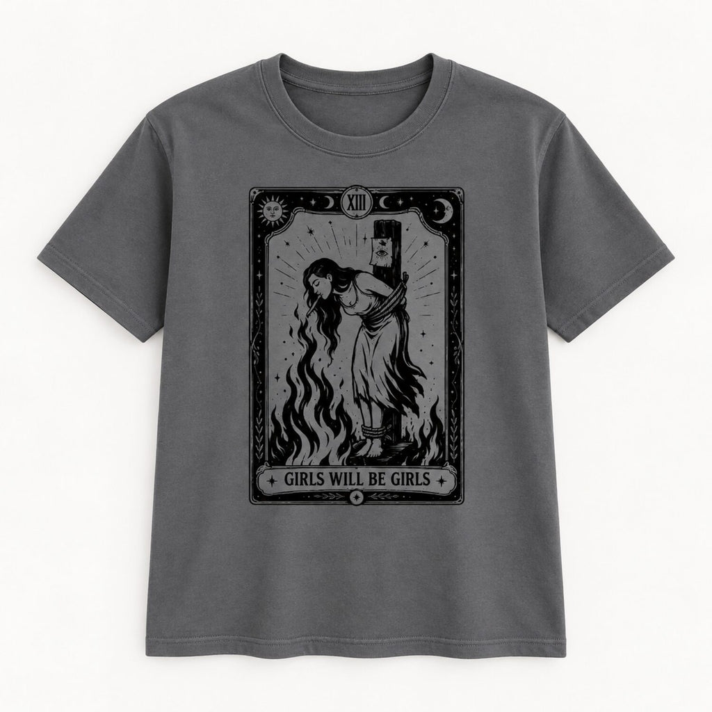 Girls Will Be Girls Sweatshirt/Hoodie/T-Shirt – Vintage Gothic Witch Tarot Graphic Crewneck