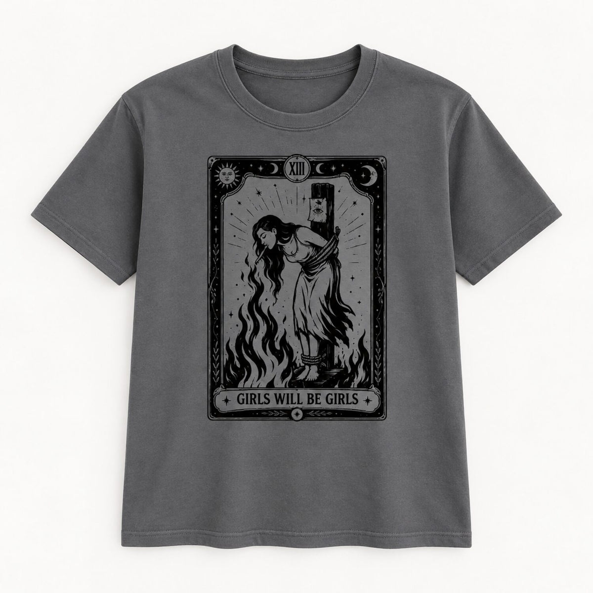 Girls Will Be Girls Sweatshirt/Hoodie/T-Shirt – Vintage Gothic Witch Tarot Graphic Crewneck