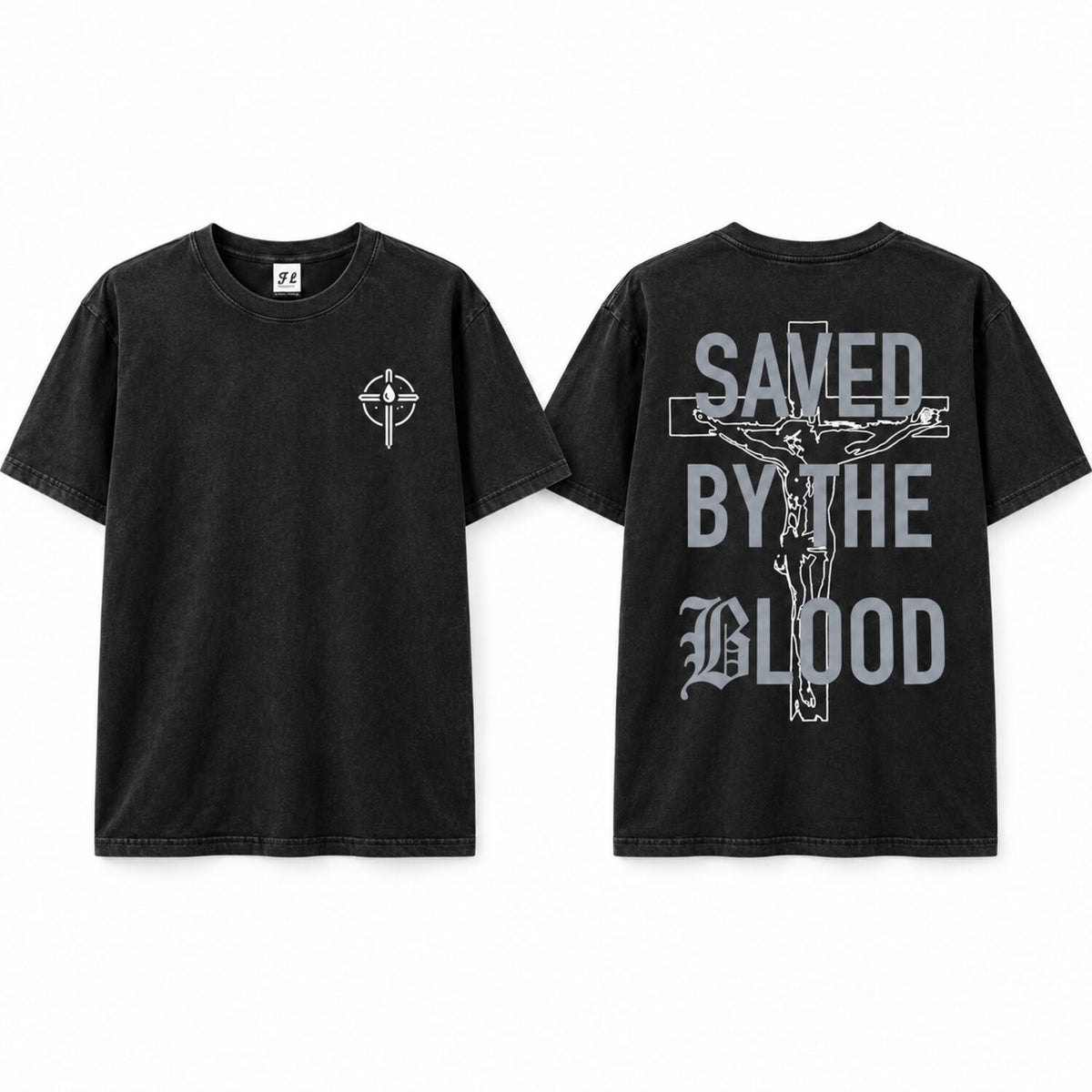 Saved By The Blood Christian T-Shirt/Sweatshirt/Hoodie – Gothic Jesus Cross Graphic Tee, Faith Streetwear Shirt