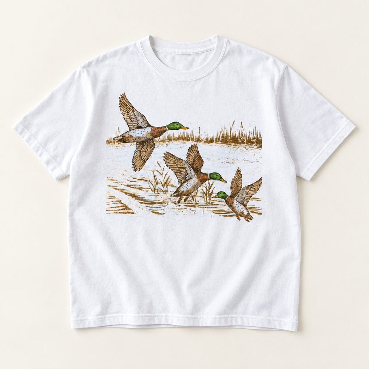 Vintage Mallard Duck Sweatshirt/Hoodie/T-shirt – Retro Wildlife Nature Graphic Crewneck