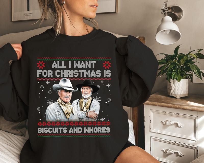 Funny Movie Quote Ugly Christmas Sweatshirt, Funny Western Movie Shirt, Christmas Gift