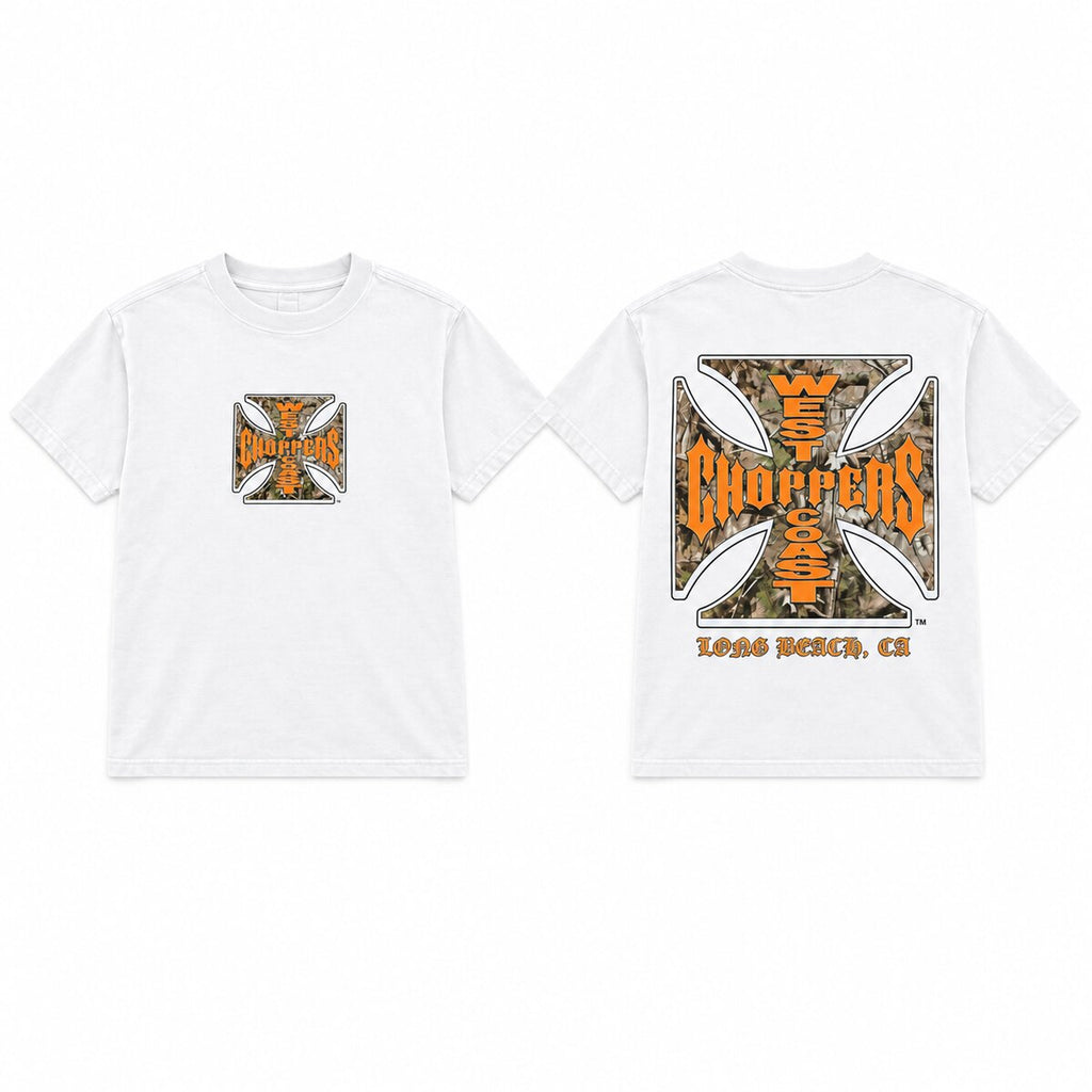 West Coast Choppers Camo Graphic T-Shirt/Sweatshirt/Hoodie – Vintage Washed Boxy Biker Tee