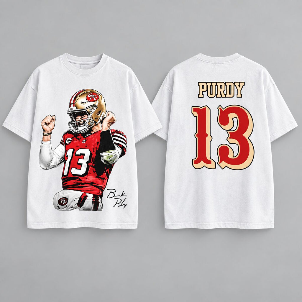 Brock Purdy #13 Vintage Washed T-Shirt/Sweatshirt/Hoodie – San Francisco Football Game Day Graphic Tee